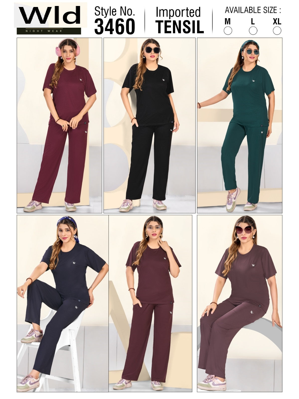 Style 3460 A Wld Tencil Plazzo Night Suits Manufacturer Ahmedabad