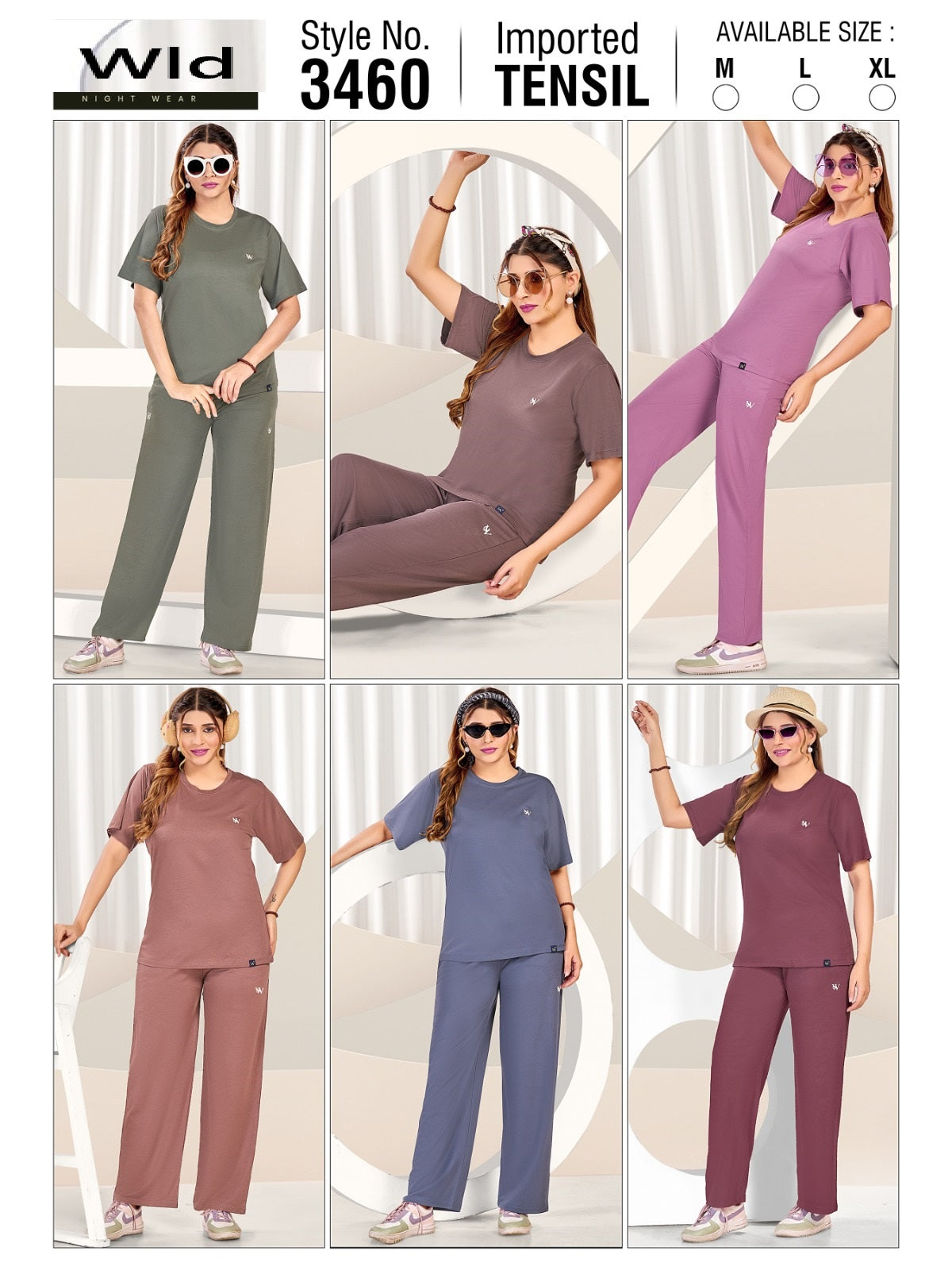 Style 3460 B Wld Tencil Plazzo Night Suits Supplier Ahmedabad