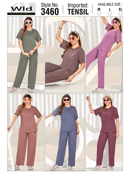 Style 3460 B Wld Tencil Plazzo Night Suits Supplier Ahmedabad