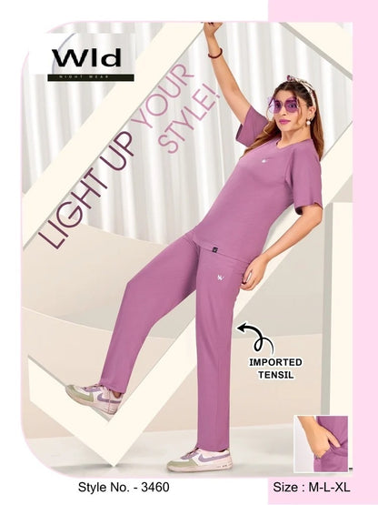 Style 3460 B Wld Tencil Plazzo Night Suits Supplier Ahmedabad