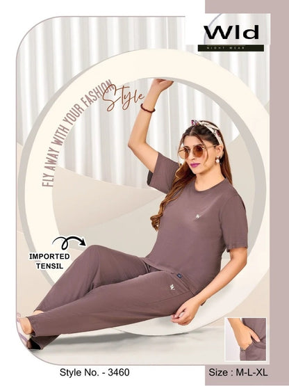 Style 3460 B Wld Tencil Plazzo Night Suits Supplier Ahmedabad