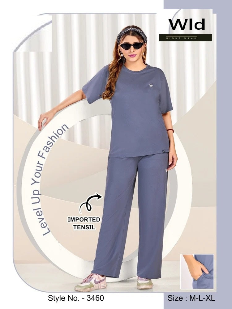 Style 3460 B Wld Tencil Plazzo Night Suits Supplier Ahmedabad