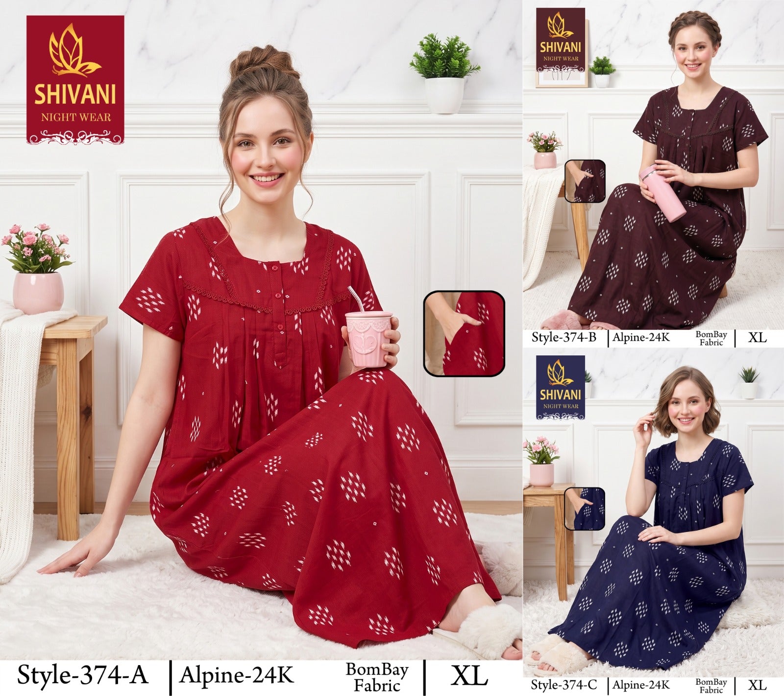 Style 366-385 Shivani Alpine Night Gowns Wholesale Price