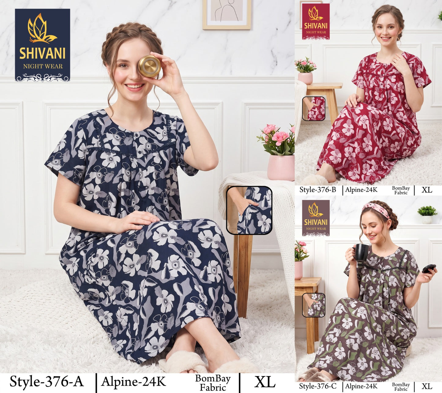 Style 366-385 Shivani Alpine Night Gowns Wholesale Price