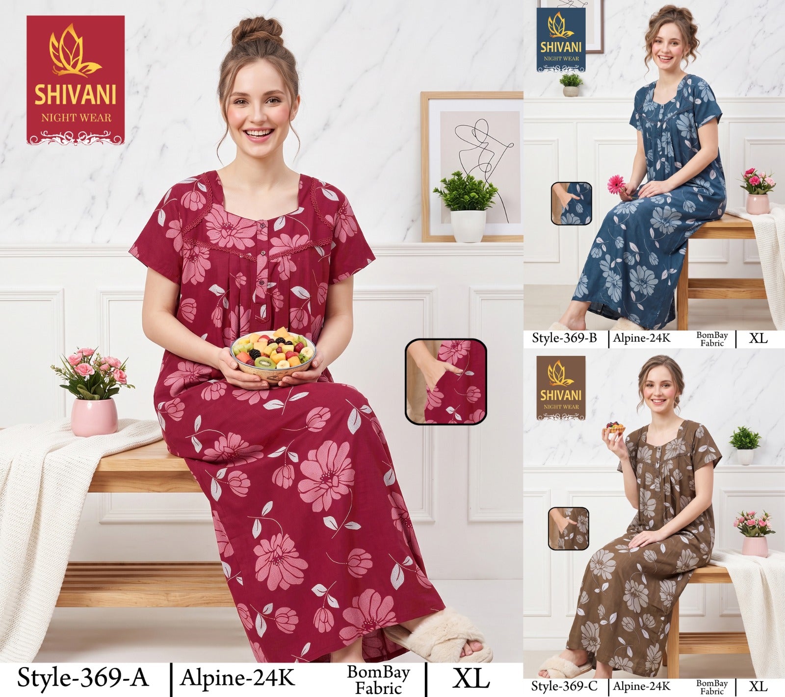 Style 366-385 Shivani Alpine Night Gowns Wholesale Price