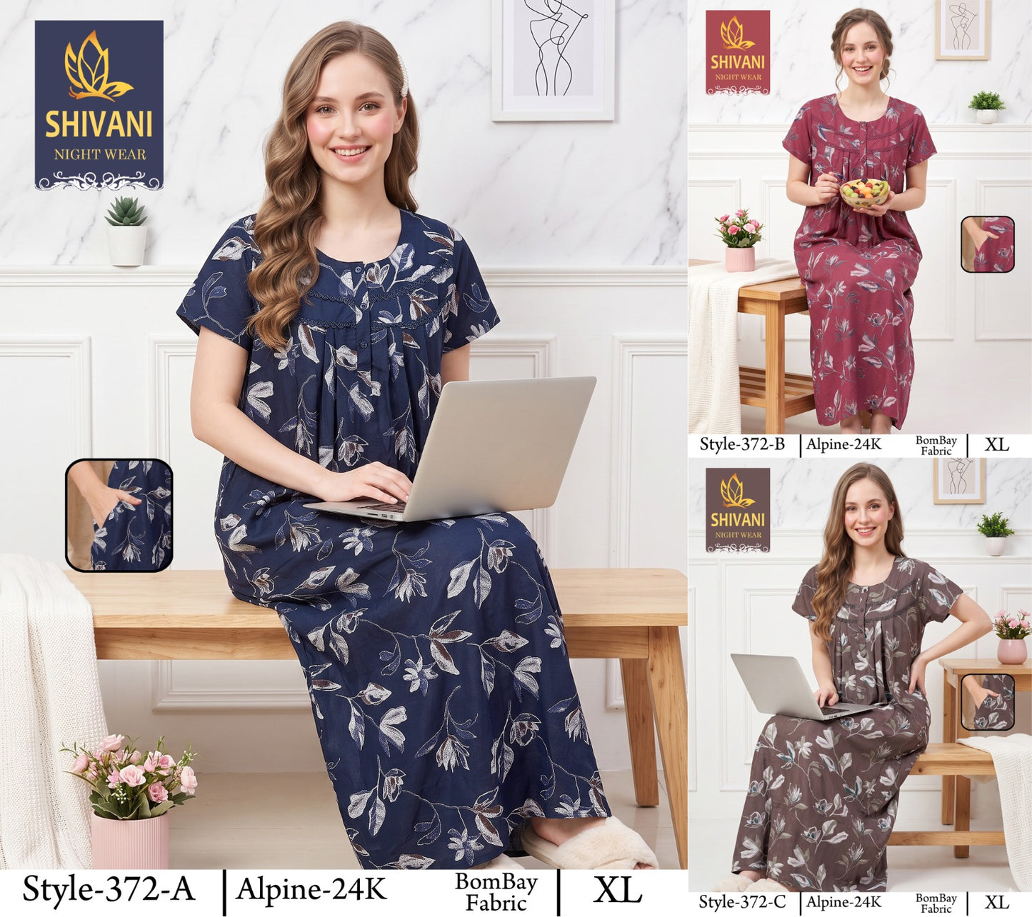 Style 366-385 Shivani Alpine Night Gowns Wholesale Price