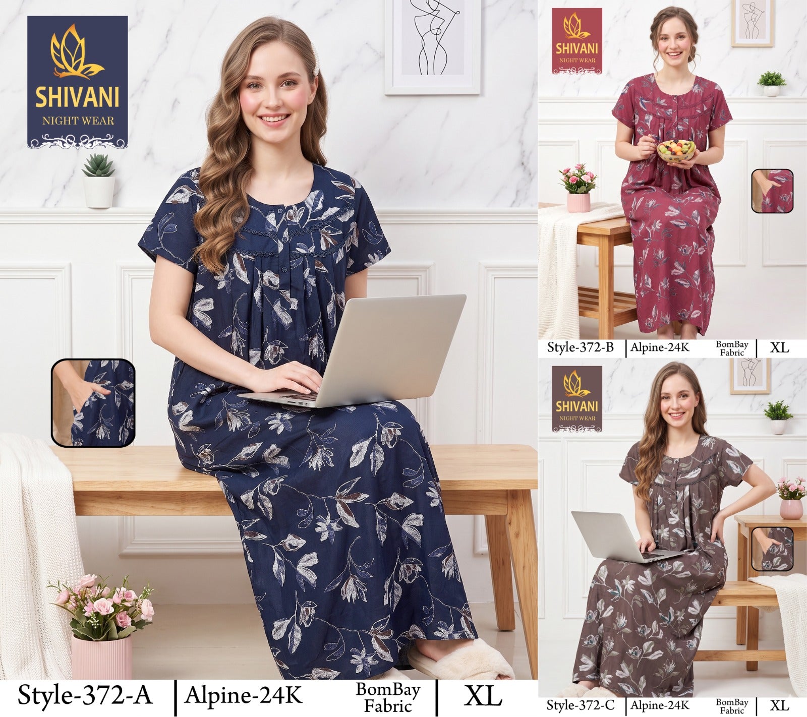 Style 366-385 Shivani Alpine Night Gowns Wholesale Price