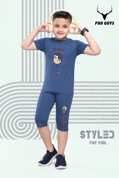 Style 3713 Pro Guys Tencil Lycra Boys Capri Night Suit Wholesale Price