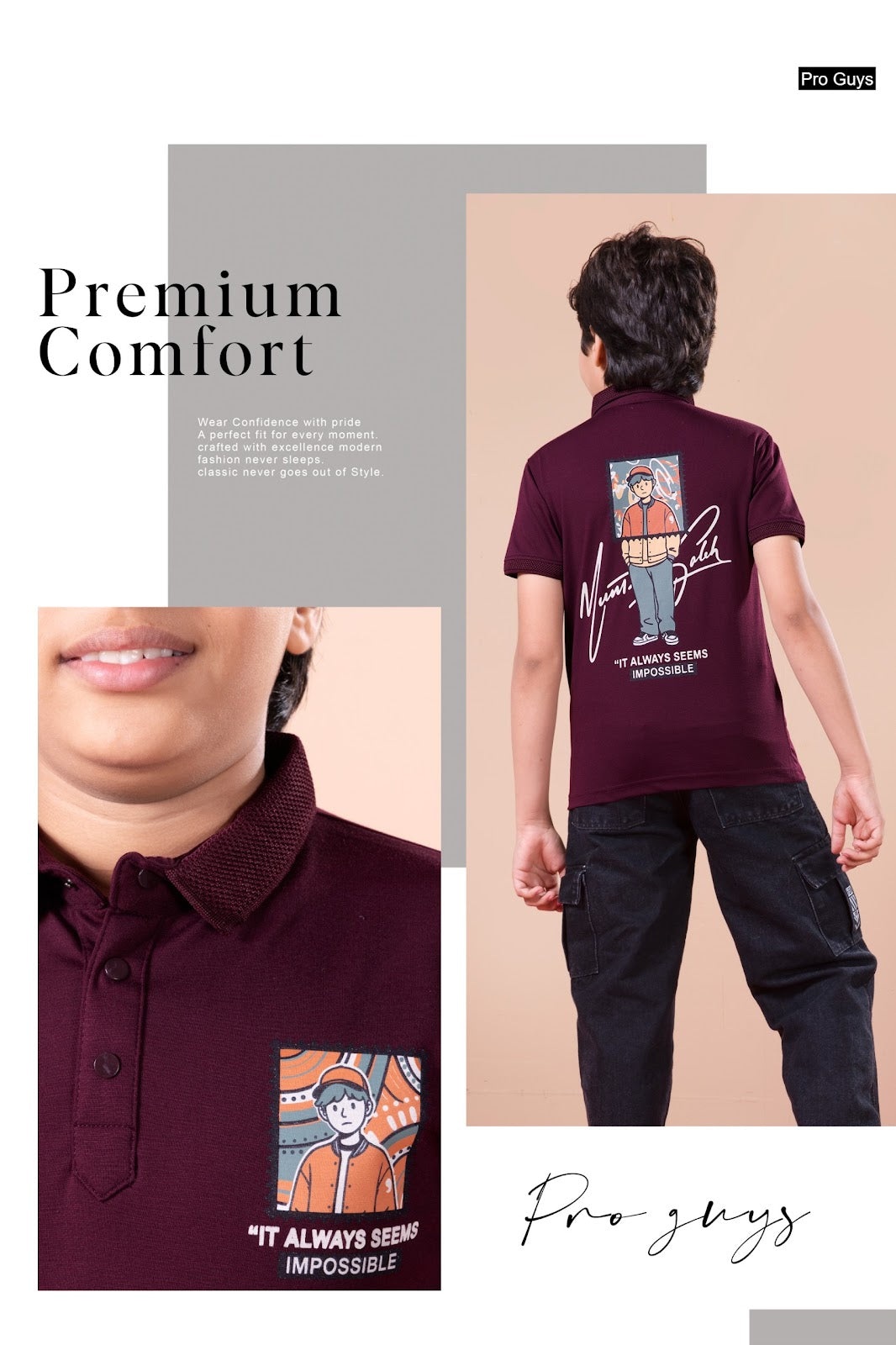 Style 4045 Pro Guys Tencil Lycra Boys Tshirt Wholesale Price