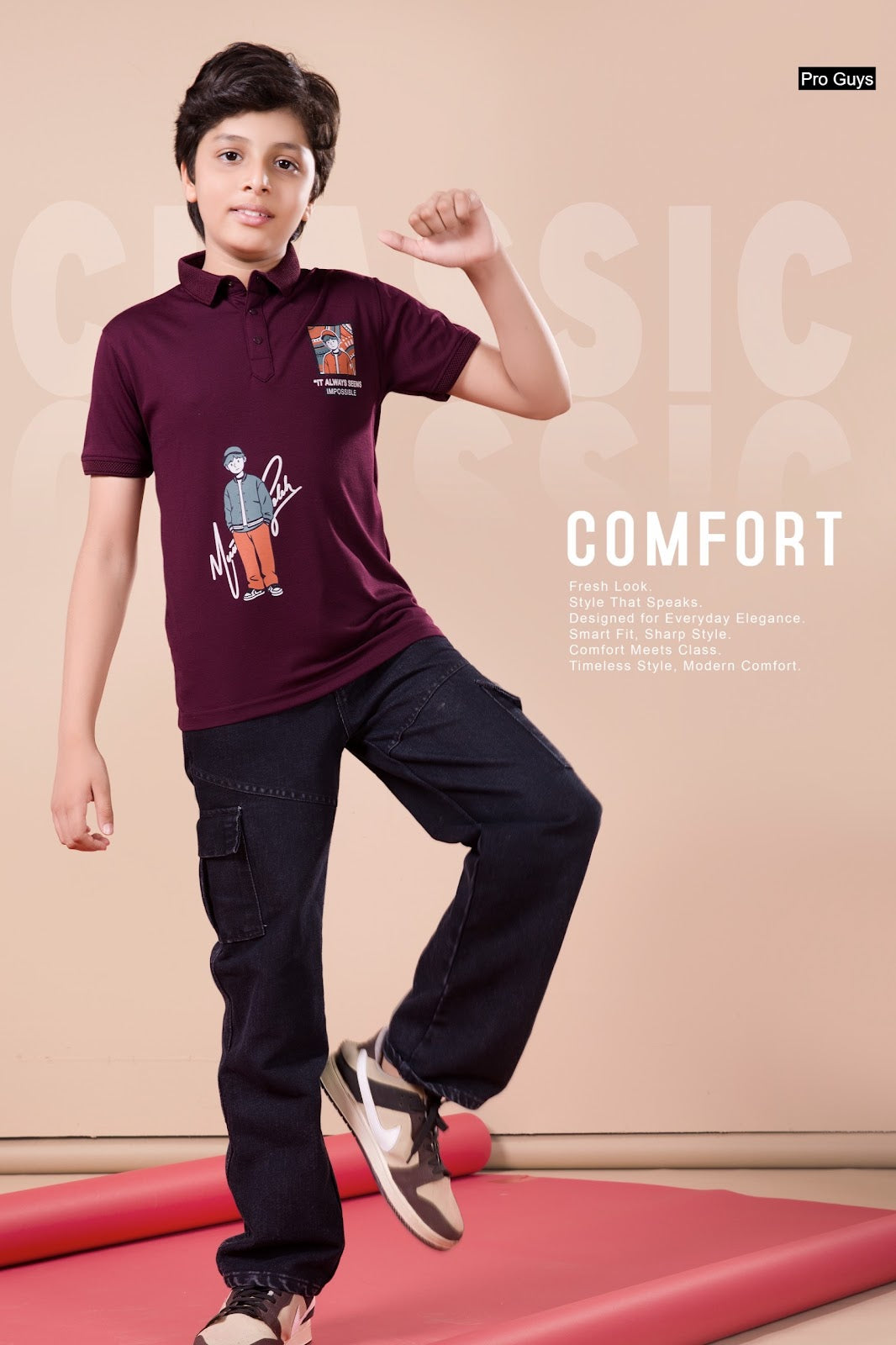 Style 4045 Pro Guys Tencil Lycra Boys Tshirt Wholesale Price