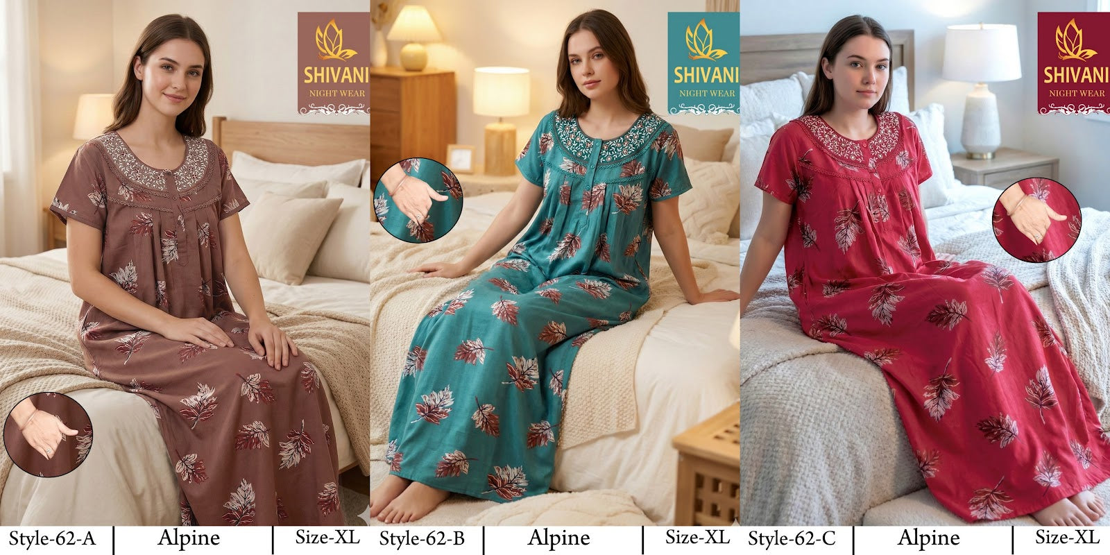 Style 51-68 Shivani Alpine Night Gowns Exporter