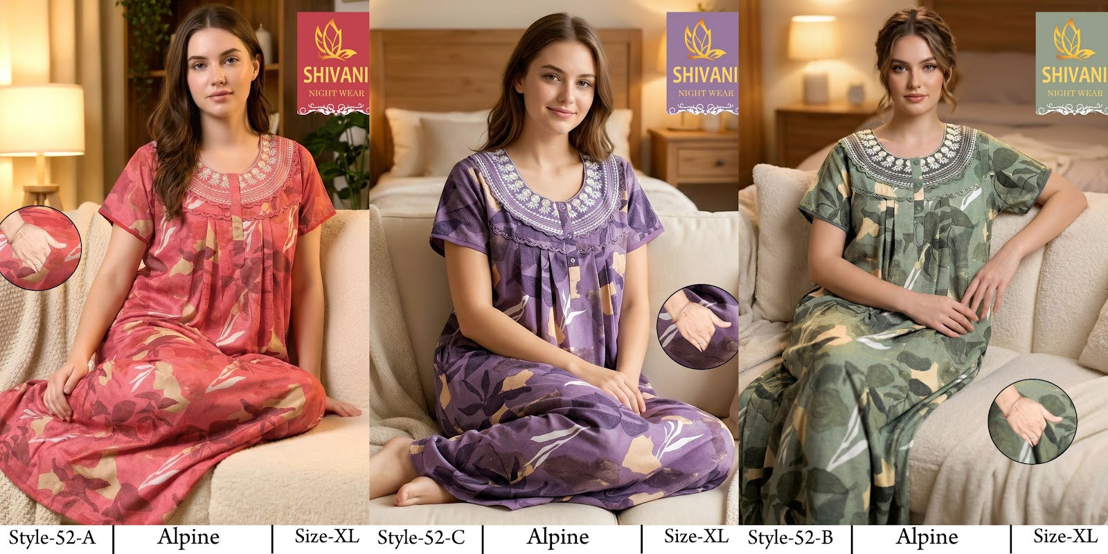 Style 51-68 Shivani Alpine Night Gowns Exporter