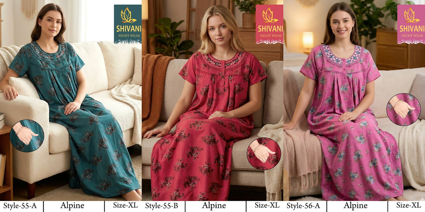 Style 51-68 Shivani Alpine Night Gowns Exporter