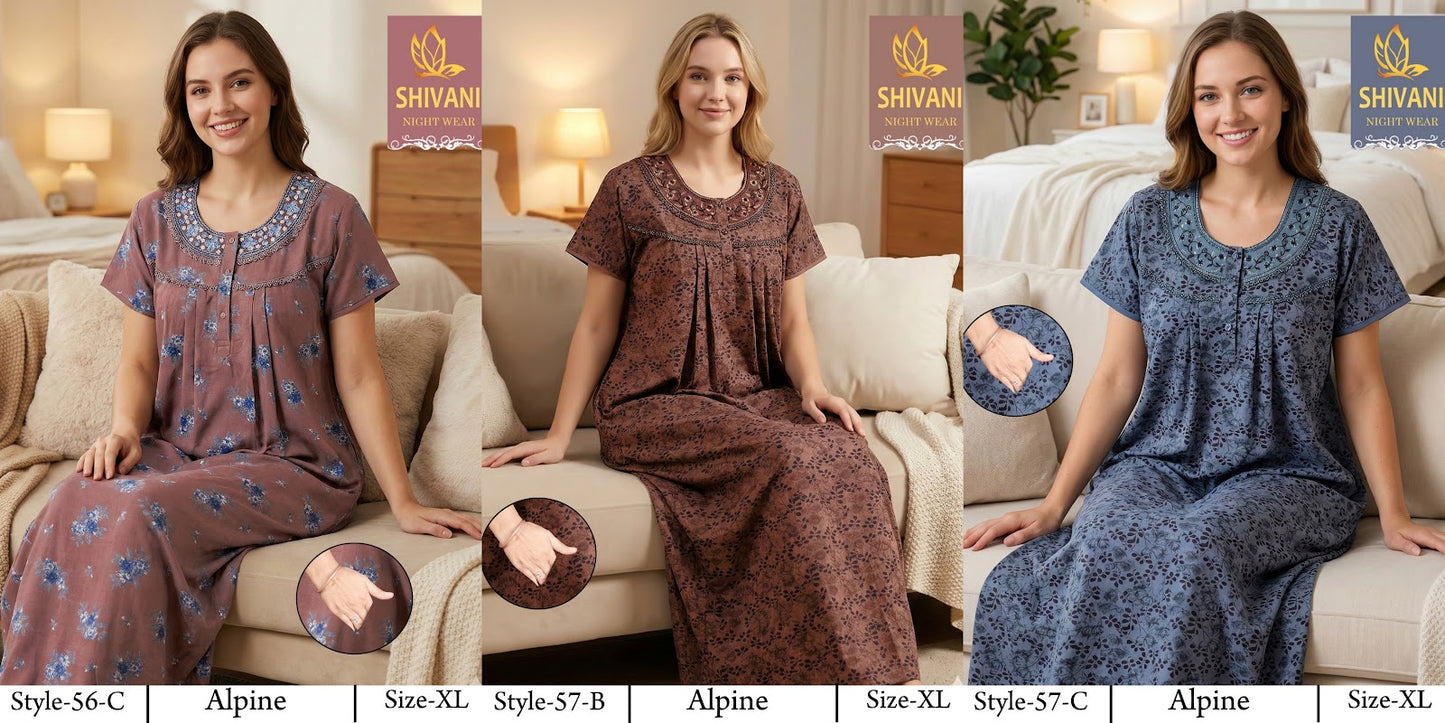 Style 51-68 Shivani Alpine Night Gowns Exporter