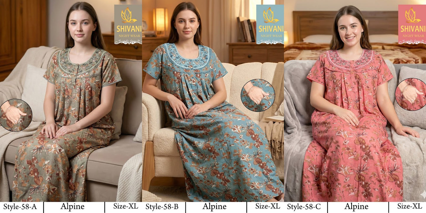 Style 51-68 Shivani Alpine Night Gowns Exporter