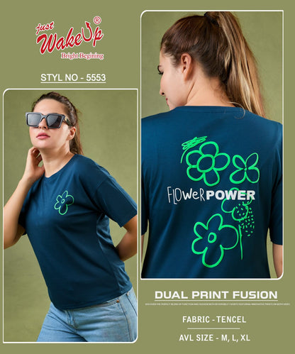 Style 5553 Wakeup Tencil Women Tshirt Wholesaler India