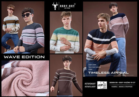 Style 643 We 19-21 Oddy Boy Wave Striper Mens Tshirts Wholesaler India