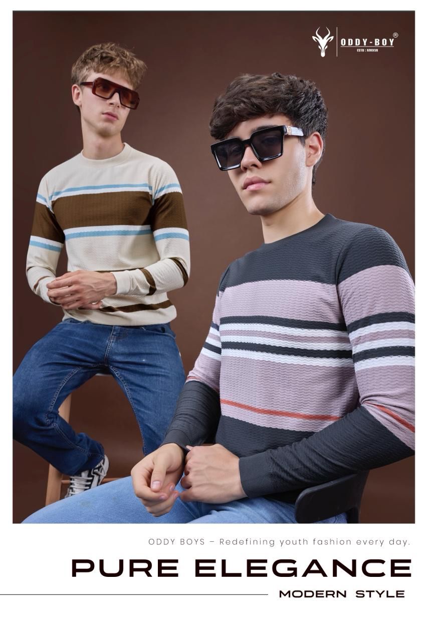 Style 643 We 19-21 Oddy Boy Wave Striper Mens Tshirts Wholesaler India