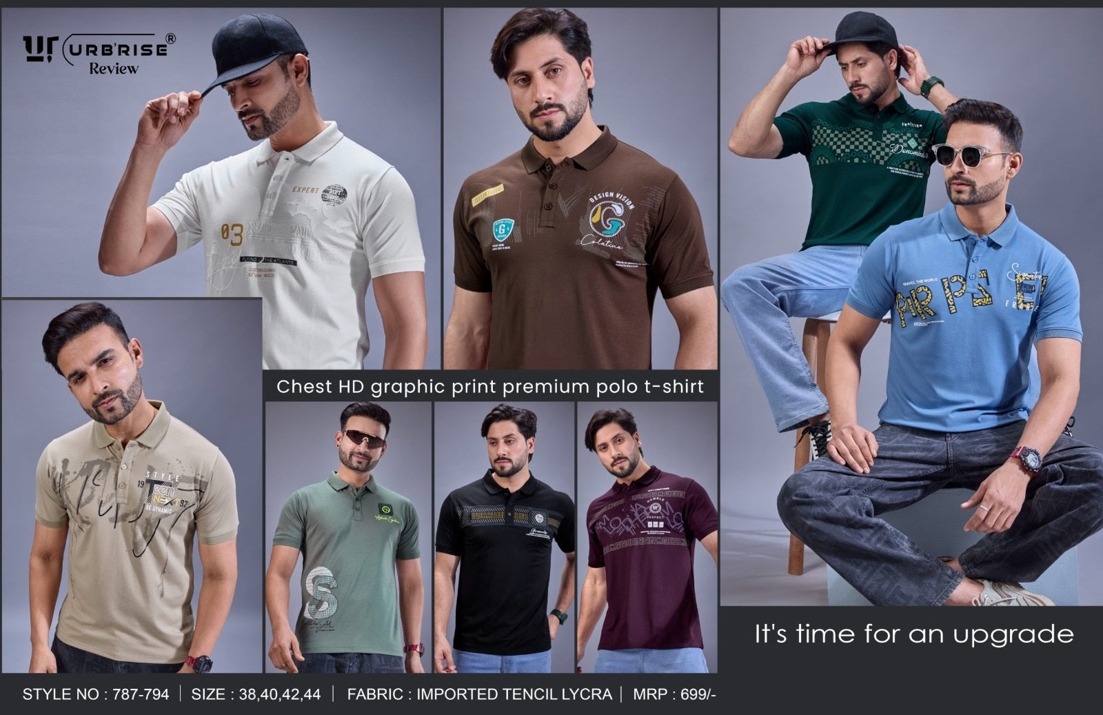 Style 787-794 Urbanrise Tencil Lycra Mens Tshirts Exporter Ahmedabad