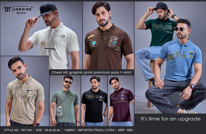 Style 787-794 Urbanrise Tencil Lycra Mens Tshirts Exporter Ahmedabad