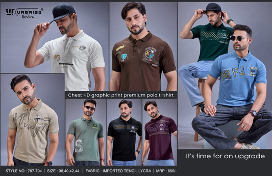 Style 787-794 Urbanrise Tencil Lycra Mens Tshirts Exporter Ahmedabad