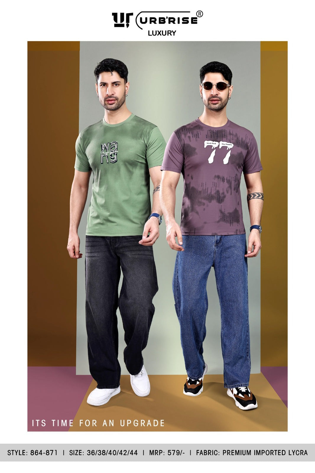 Style 864-871 Urbanrise Imported Lycra Mens Tshirts Manufacturer Ahmedabad