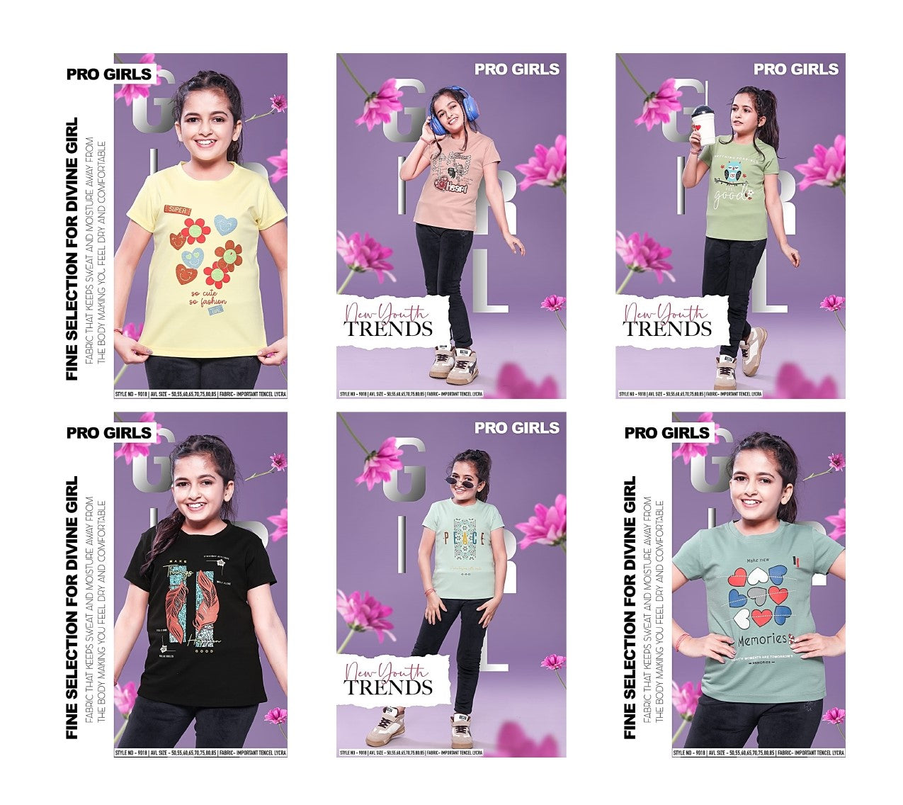 Style 9018 Pro Girls Tencil Lycra Girls Tshirt Supplier Ahmedabad