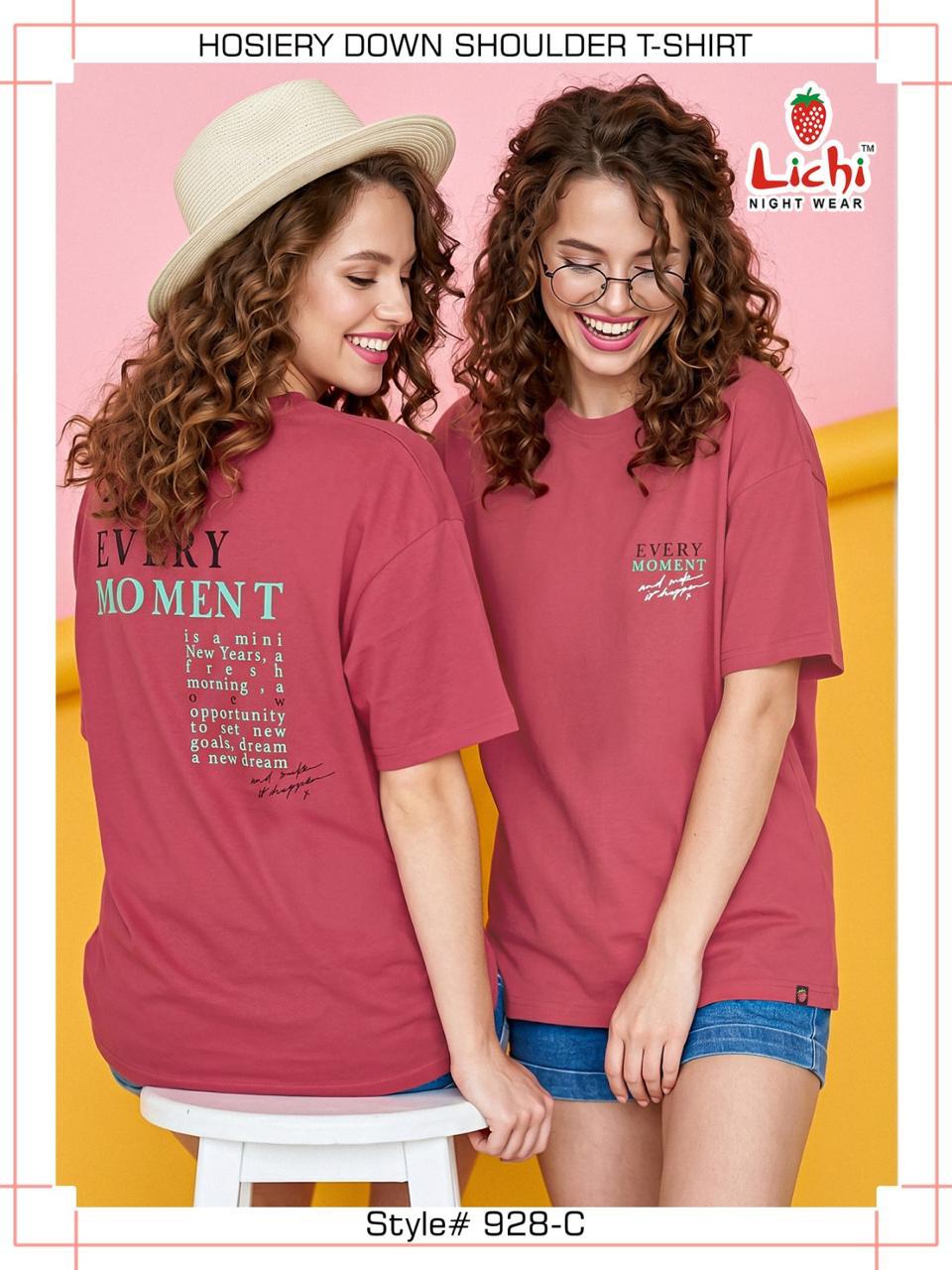 Style 928 Down Shoulder Lichi Hosiery Women Tshirt Supplier