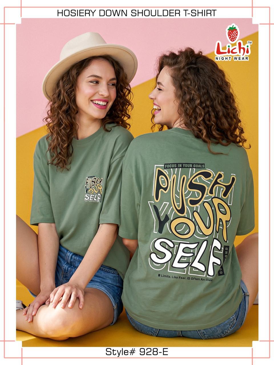 Style 928 Down Shoulder Lichi Hosiery Women Tshirt Supplier