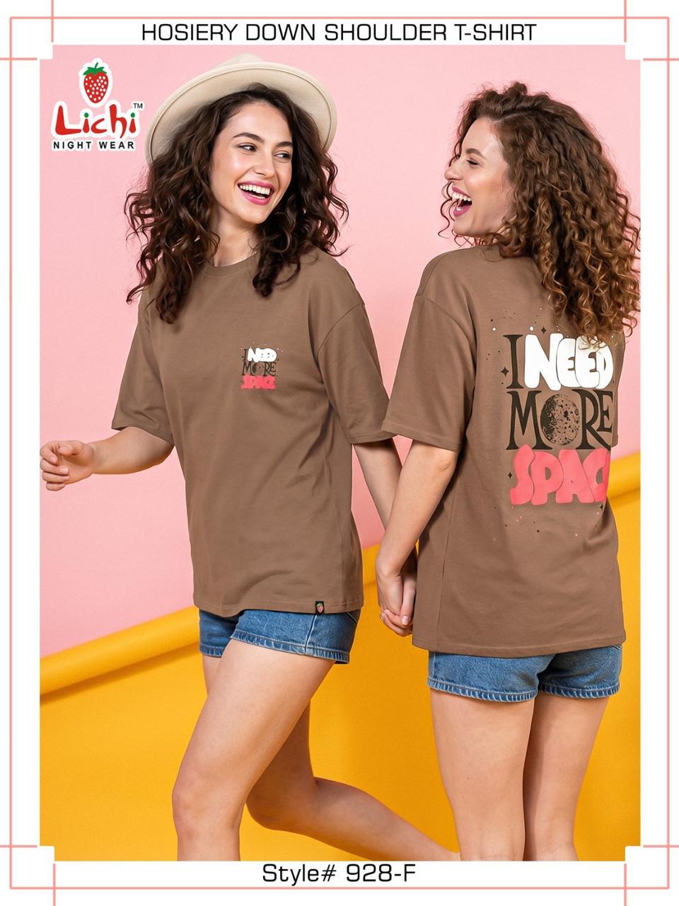 Style 928 Down Shoulder Lichi Hosiery Women Tshirt Supplier