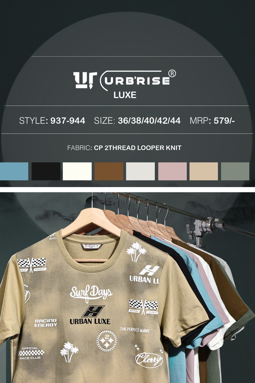 Style 937-944 Urbanrise Looper Mens Tshirts Exporter