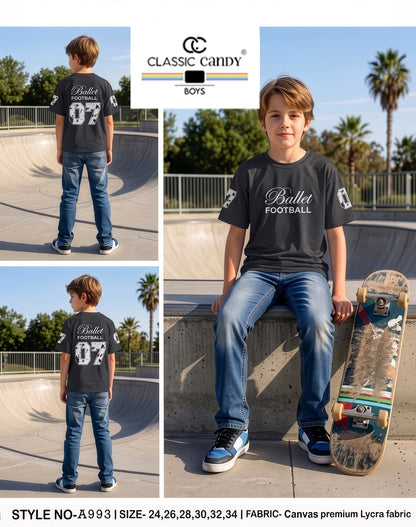 Style A993 Classic Candy Imported Boys Tshirt Exporter Ahmedabad