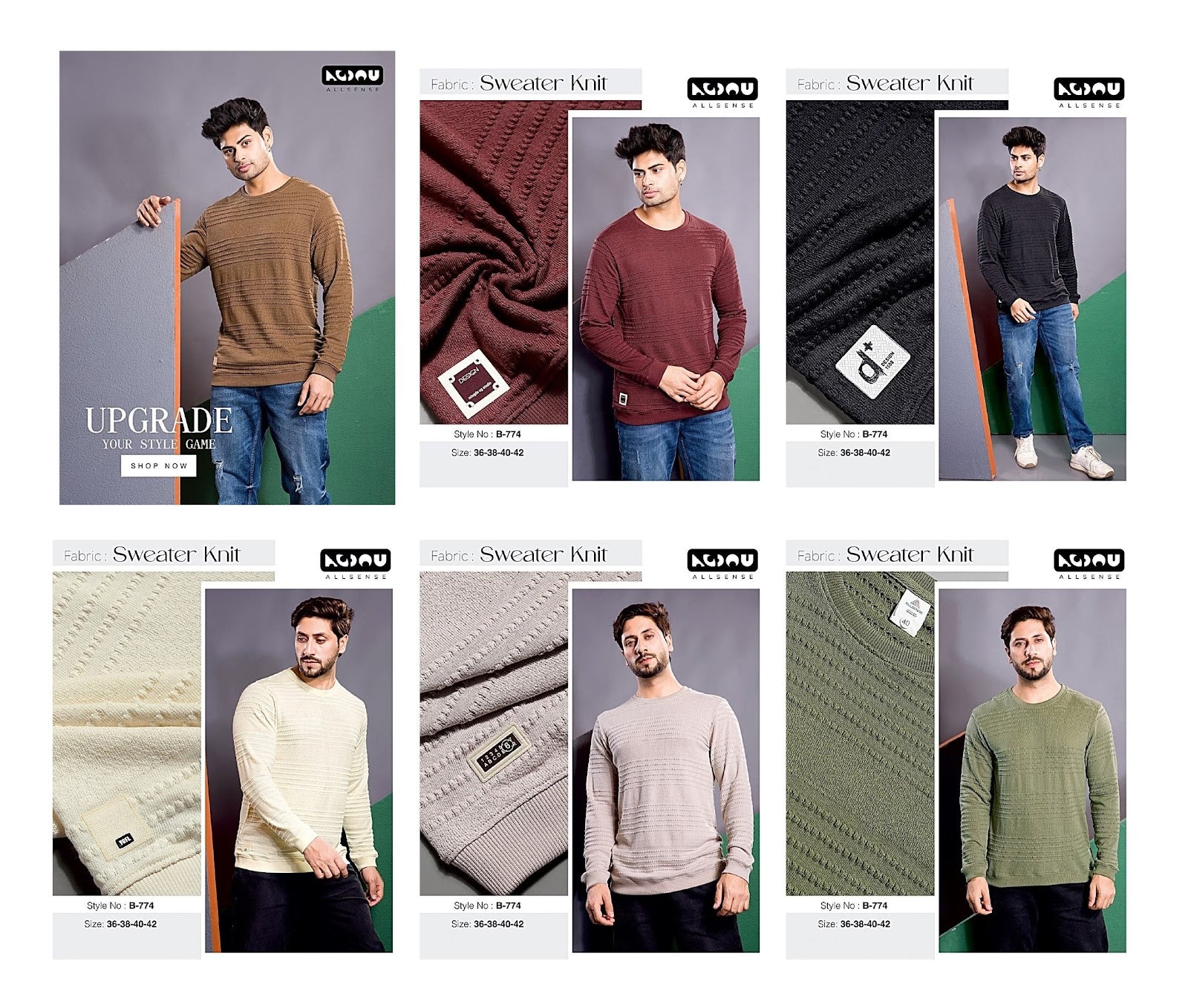 Style B 774 Allsense Knit Mens Tshirts Wholesaler