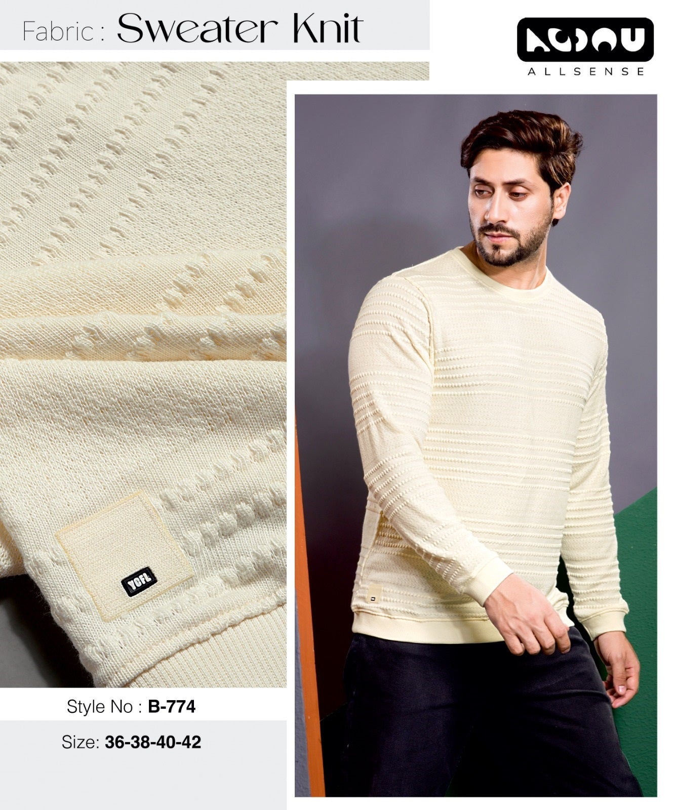 Style B 774 Allsense Knit Mens Tshirts Wholesaler