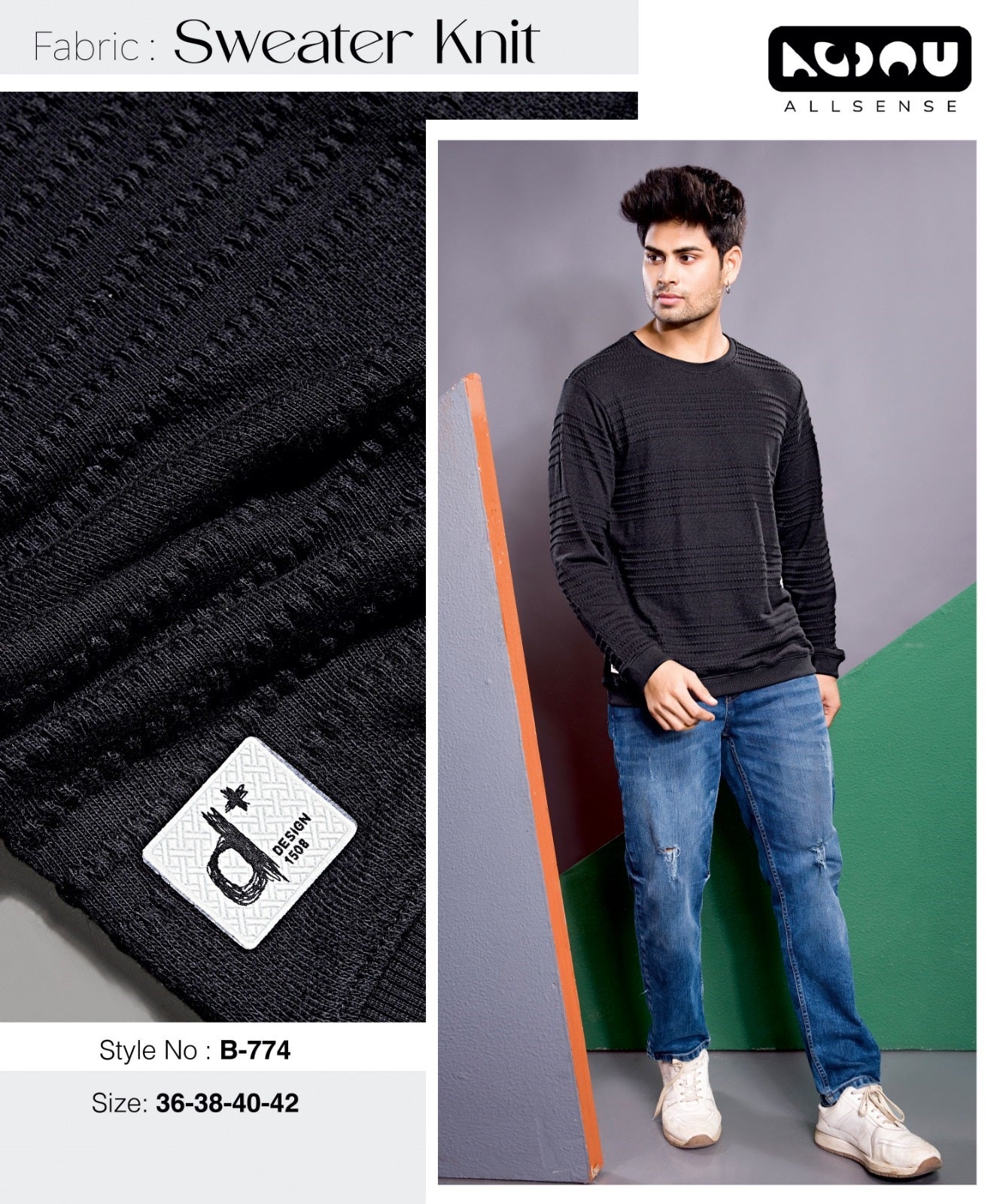 Style B 774 Allsense Knit Mens Tshirts Wholesaler