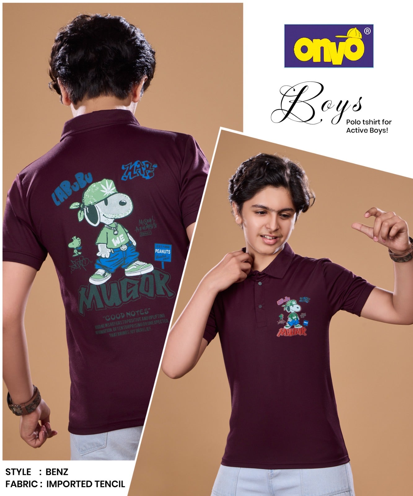 Style Benz Onvo Tencil Lycra Boys Tshirt Manufacturer India