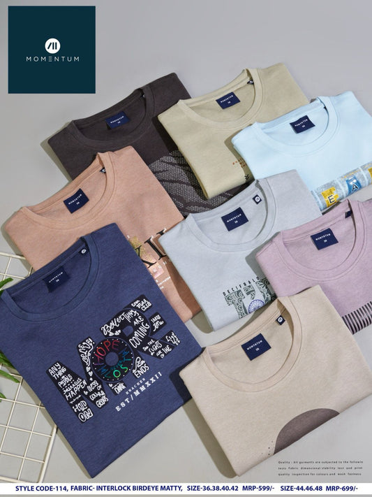 Style Code 114 Momentum Mens Tshirts Exporter Ahmedabad