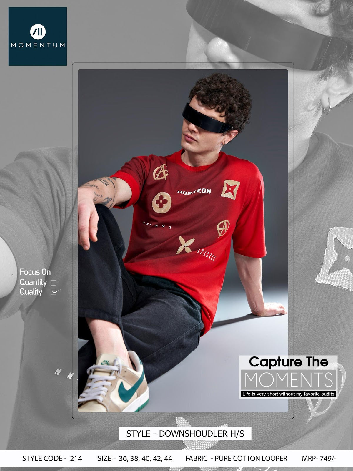 Style Code 214 Momentum Cotton Looper Mens Tshirts Wholesale