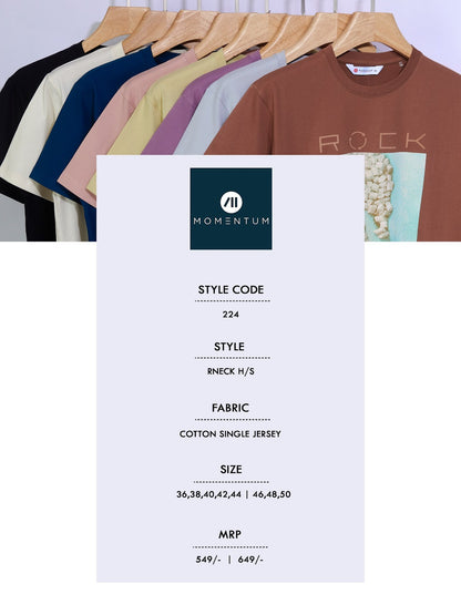 Style Code 224 Momentum Cotton Biowashed Mens Tshirts Supplier