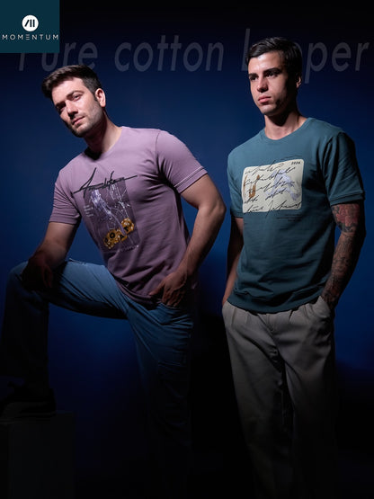 Style Code 237 Momentum Cotton Looper Mens Tshirts Wholesaler Gujarat