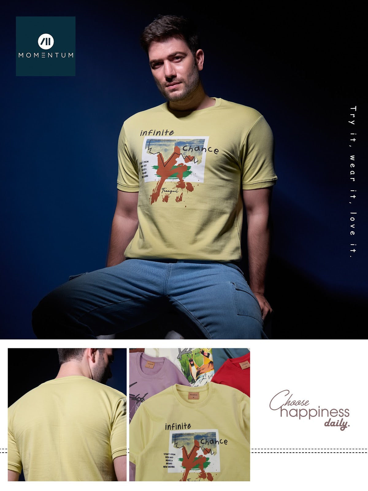 Style Code 237 Momentum Cotton Looper Mens Tshirts Wholesaler Gujarat