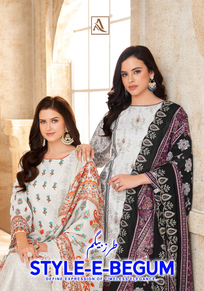 Style E Begum Alok Cambric Cotton Karachi Salwar Suits Wholesaler Ahmedabad