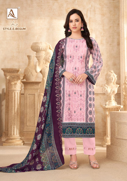 Style E Begum Alok Cambric Cotton Karachi Salwar Suits Wholesaler Ahmedabad