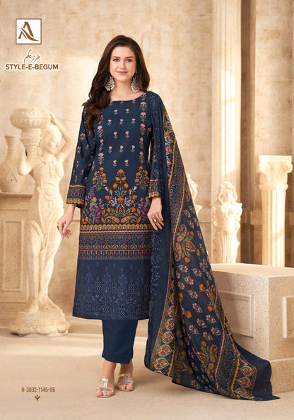 Style E Begum Alok Cambric Cotton Karachi Salwar Suits Wholesaler Ahmedabad