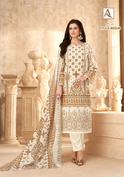 Style E Begum Alok Cambric Cotton Karachi Salwar Suits Wholesaler Ahmedabad