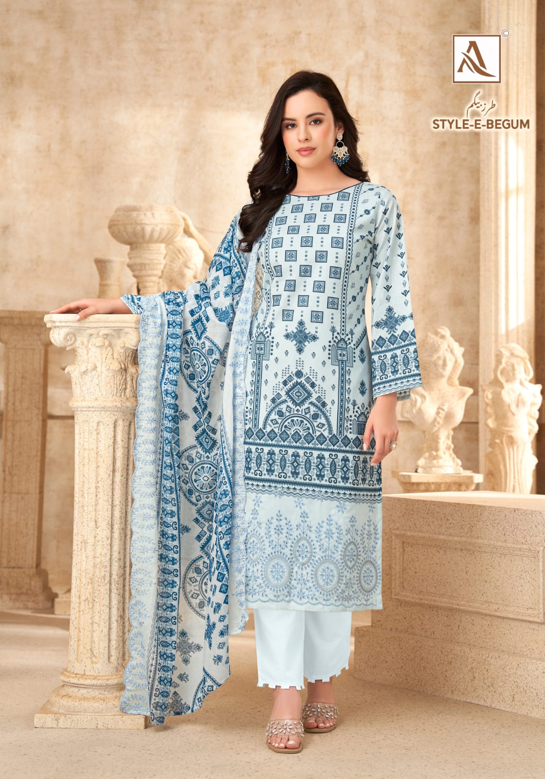 Style E Begum Alok Cambric Cotton Karachi Salwar Suits Wholesaler Ahmedabad