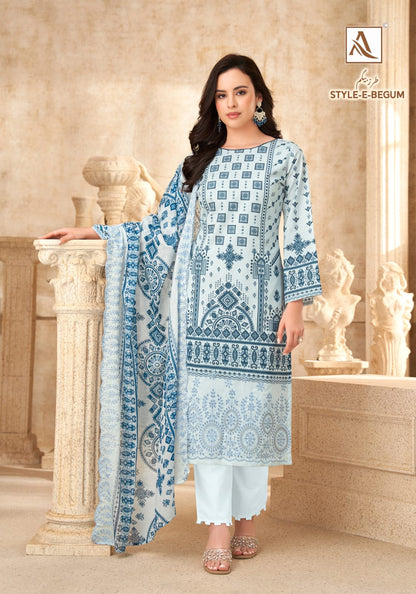 Style E Begum Alok Cambric Cotton Karachi Salwar Suits Wholesaler Ahmedabad