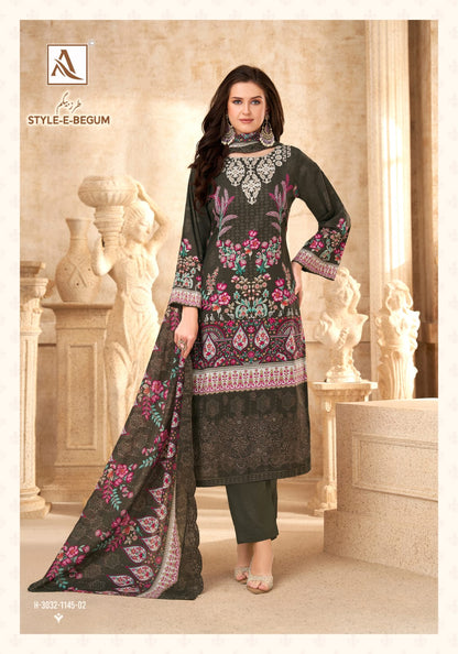 Style E Begum Alok Cambric Cotton Karachi Salwar Suits Wholesaler Ahmedabad
