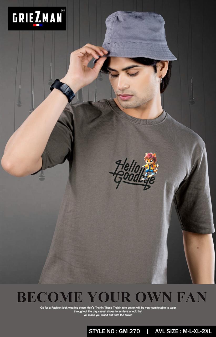 Style Gm 270-262 Griezman Cotton Looper Mens Tshirts Exporter Ahmedabad