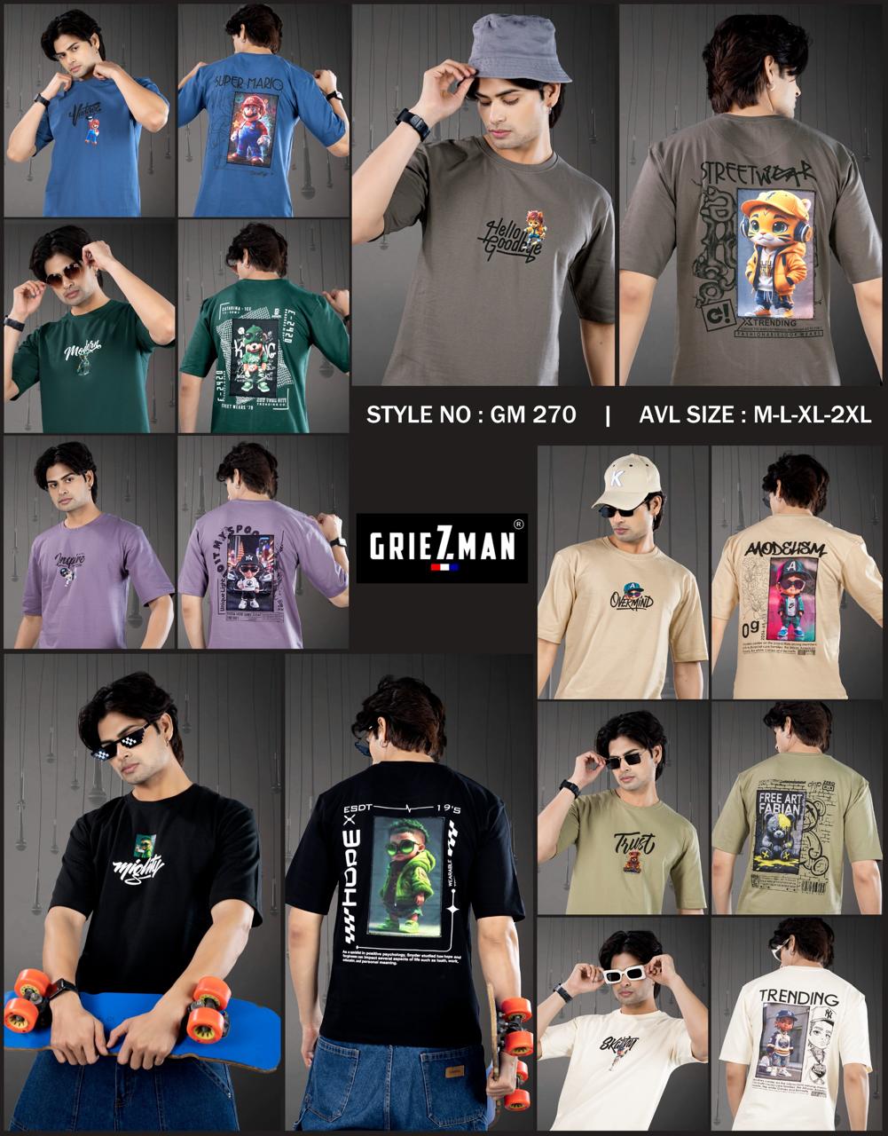 Style Gm 270-262 Griezman Cotton Looper Mens Tshirts Exporter Ahmedabad